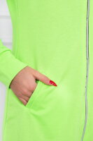 Dámská dlouhá mikina s kapucí zelený neon vzor 8924