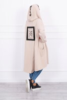 Dlouhá oversize mikina nebo plášť růžová 0044
