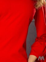 dámské šaty, šaty s rozšířeným rukávem, červené šaty, luxusní, pohodlné, praktické, elegantní, stylové