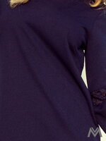 Dámské šaty s rozšířeným rukávem Margaret 190-6 tmavě modré 