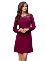 Elegantní dámské šaty 291-1 bordó