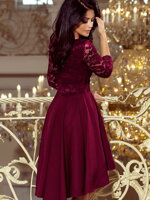 Elegantní dámské šaty 210-1 bordó
