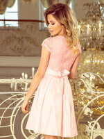 Elegantní dámské šaty 242-1 pastelově růžové