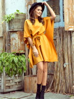 Dámské společenské šaty oversize 287-1 hořčicové