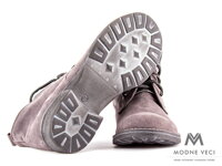 Dámské kožené boty na zimu Kotnik 05 šedé