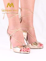 Dámské metalické sandálky - 5006-37 - zlaté