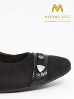 Pohodlné černé kožené lodičky 1927-335/395KR/395