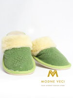 Dámské kožené papuče Model 16 zelené