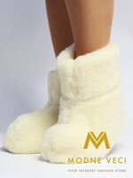 Úžasné papuče z ovčí vlny :)) teploučké :)) model 25 bílé