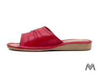 Dámské kožené papuče model 1 červené