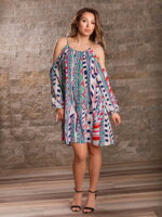 Dámské šaty na léto VS-SA 1907 oversize geometrický vzor 
