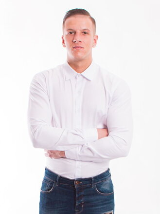 Klasická bílá mírně lesklá košile ve střihu SLIM FIT VS-PK-1714