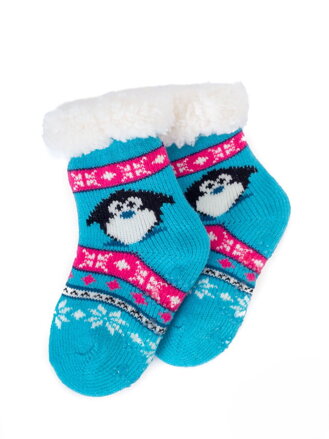 Termo ponožky pro miminka tučňák - tyrkysové