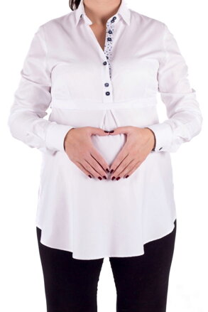 Moderní těhotenská košile v bílé barvě VS-1735T