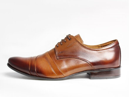 Hnědé elegantní boty - kožené model 116