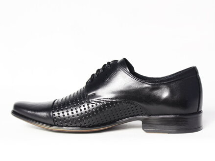 Elegantní boty - kožené model 218 - černé