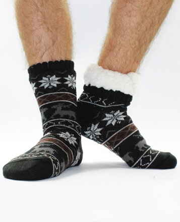 Pánské termo ponožky - protiskluzové 15 Sobík černé