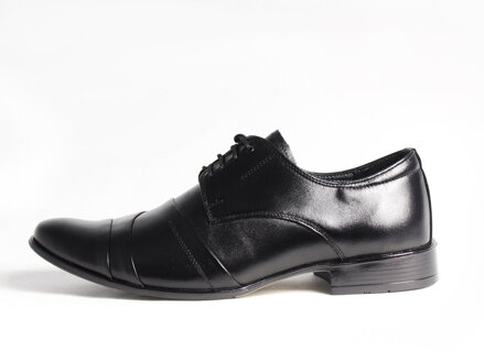 Pánské společenské kožené boty černé 116