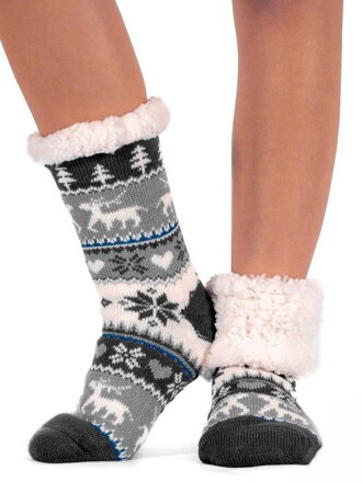 Dámské šedé bavlněné ponožky SOBÍK 
