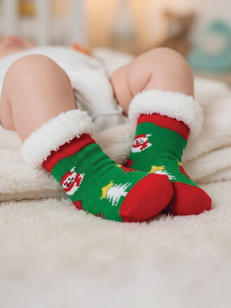 Rozkošné vianočné ponožky pre babätká so snehuliakom L024