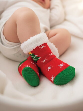 Protiskluzové ponožky pro miminka se stromečkem L024