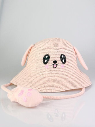 Rozkošný dětský klobouk G-18 v pudrově růžové barvě