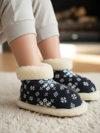 Dětské papuče model 48 šedá vločka
