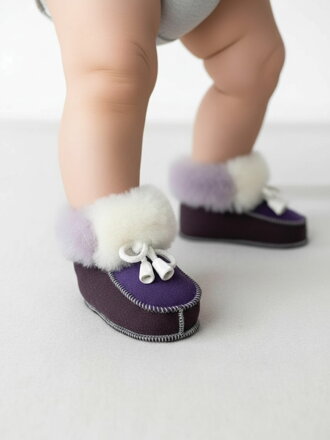 Teplé kožené boty pro batolata vel. o 6-12 měsíců