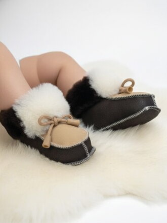 Teplé kožené boty pro batolata vel. o 6-12 měsíců