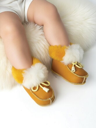 Teplé kožené boty pro batolata vel. o 0-12 měsíců