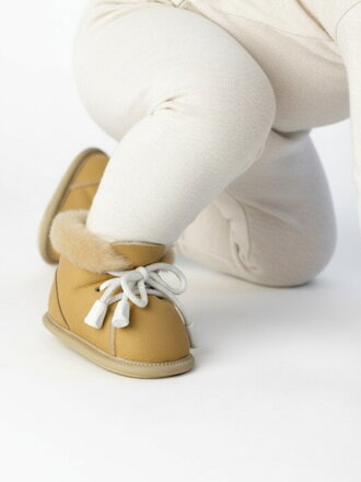 Teplé kožené boty pro batolata vel. o 0-12 měsíců