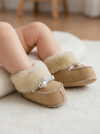 Teplé kožené boty pro batolata vel. o 0-12 měsíců