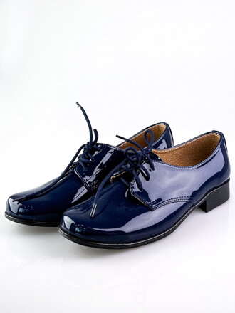 Chlapecké dětské společenské kožené boty 99 L modré