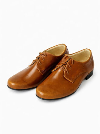 Chlapecké dětské společenské kožené boty 299 hnědé