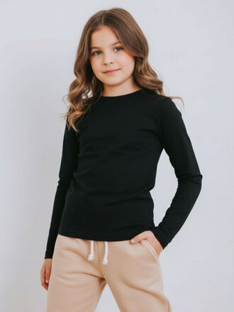 Dětské černé tričko s dlouhým rukávem VSB DANI