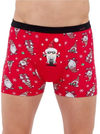 Boxerky s vánočním designu 007/77 červené