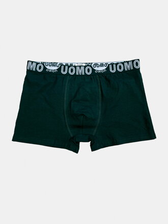 Pánské bavlněné boxerky UOMO v tmavě zelené barvě Pánské bavlněné boxerky UOMO v tmavě zelené barvě