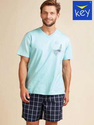 Pohodlné pánské pyžamo v mentolové barvě