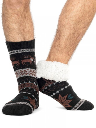Pánské termo ponožky - protiskluzové 17 Sobík černé