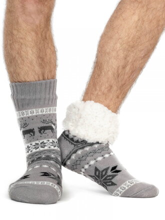 Pánské termo ponožky sobík- světle šedé