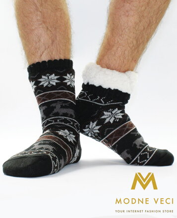 Pánské termo ponožky - protiskluzové 15 Sobík černé