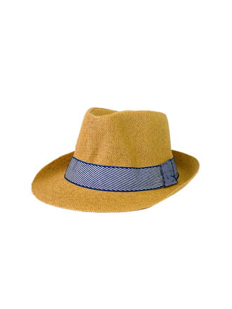 Hnědý stylový slaměný klobouk v hnědé barvě A-53