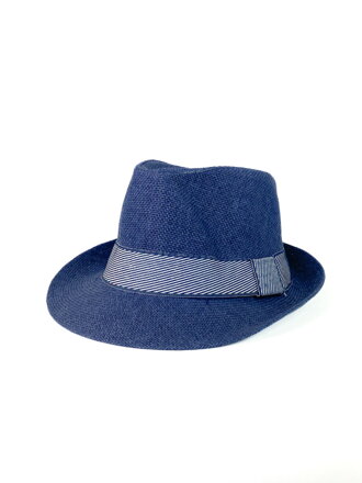 Pánský tmavě-modrý slaměný klobouk A-53