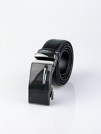 Luxusní pánský pásek s ozdobnou přezkou v černé barvě PA3-23-64