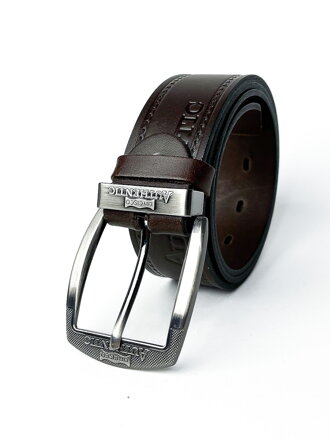 Kožený pánský AUTHENTIC pásek hnědý 3,5cm