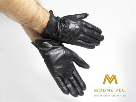Pánské kožené rukavice černé model 1