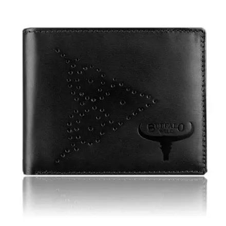 Pánská kožená peněženka v černé barvě RFID N7-02-GG 