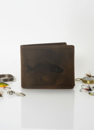 Kožená pánská peněženka vzor ryba