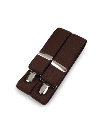 Pánske hnedé traky 650351 so šírkou 3,5 cm 