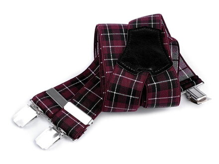 Pánské elegantní kšandy 650355 červeno-černé